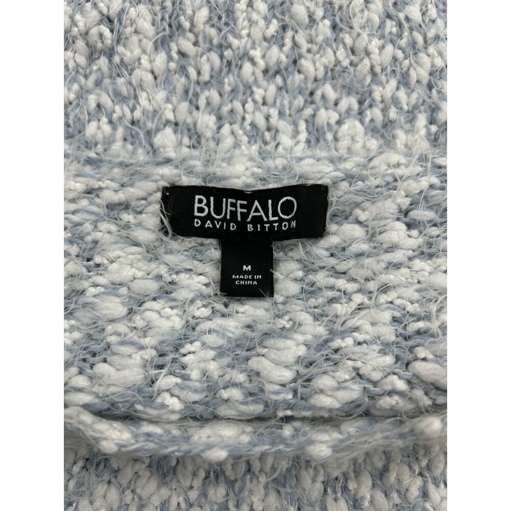 Buffalo David Bitton Womens Textured Knit Sweater M Light Blue & White - Picture 9 of 11